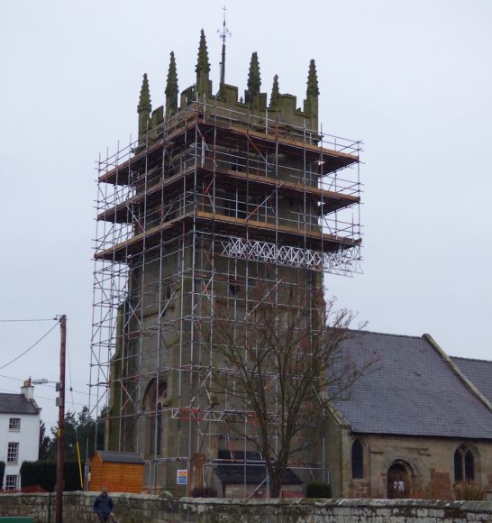 Scaffolding in place